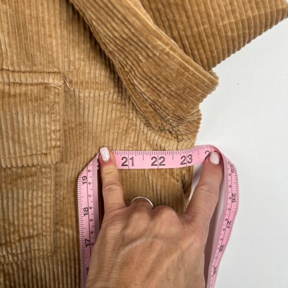 American Eagle Cropped Corduroy Button-Up Shirt Jacket Womens Size Medium Preppy - Picture 9 of 13